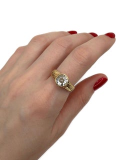 Vintage 18 Karat Gold ~1.60 Carat Old Mine Cut Diamond Solitaire Ring