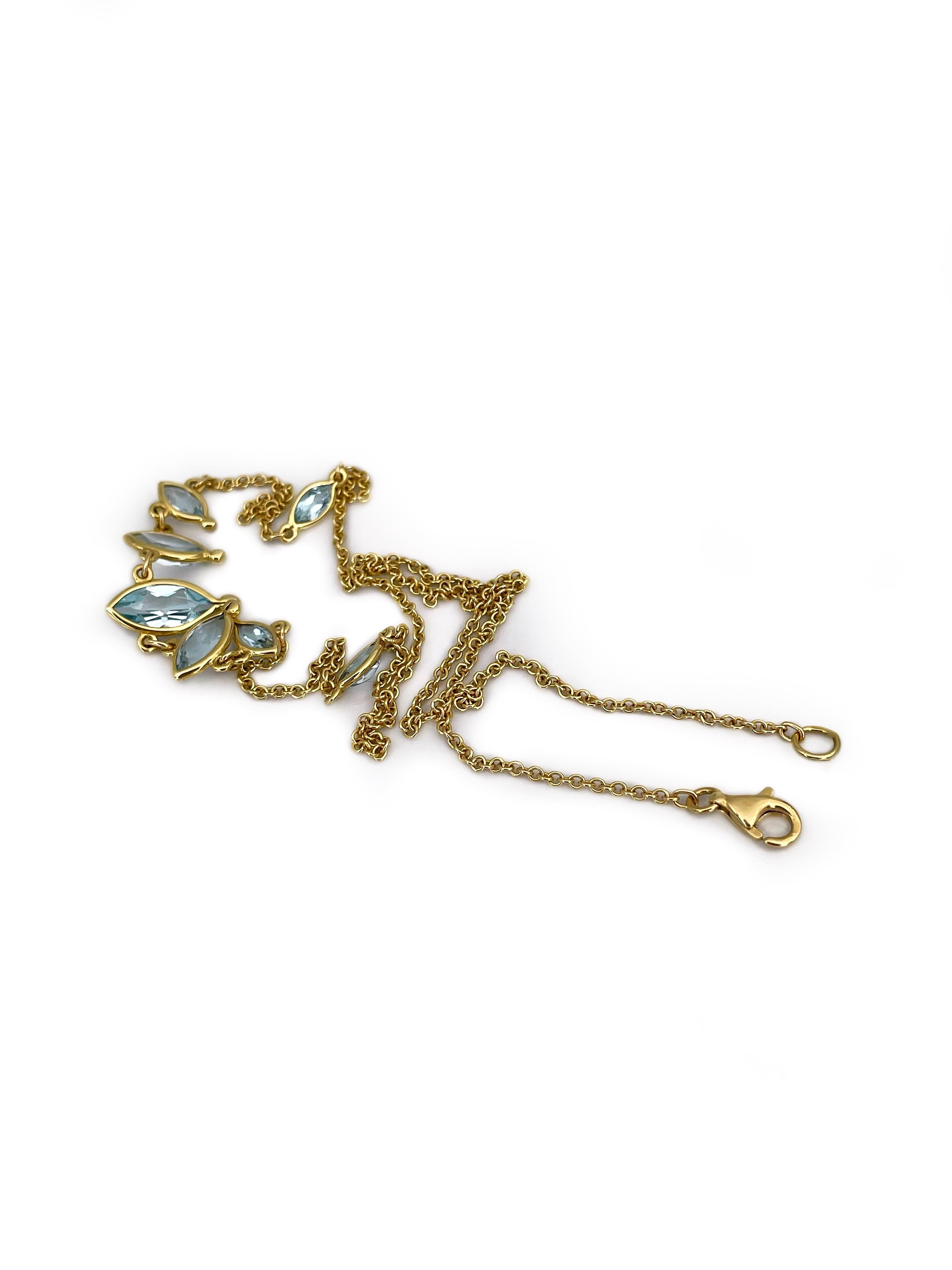Women's Vintage 18 Karat Gold 3.76 Carat Topaz Collier Necklace