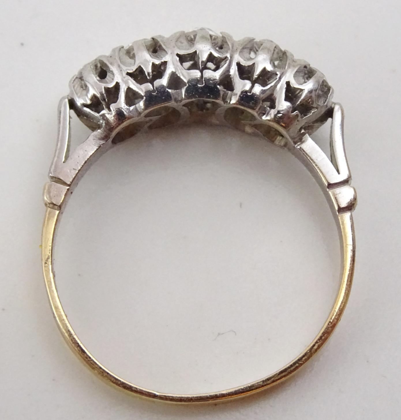 Art Deco Vintage 18 karat Gold and Diamond Ring For Sale