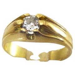 Vintage 18 karat Gold And Old cut Diamond Iraqi Ring