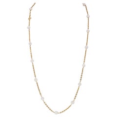 Vintage 18 Karat Gold and "Scaramazza" Pearl Necklace, 1960s