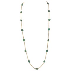 Vintage 18 Karat Gold and Turquoise Necklace, 1960s