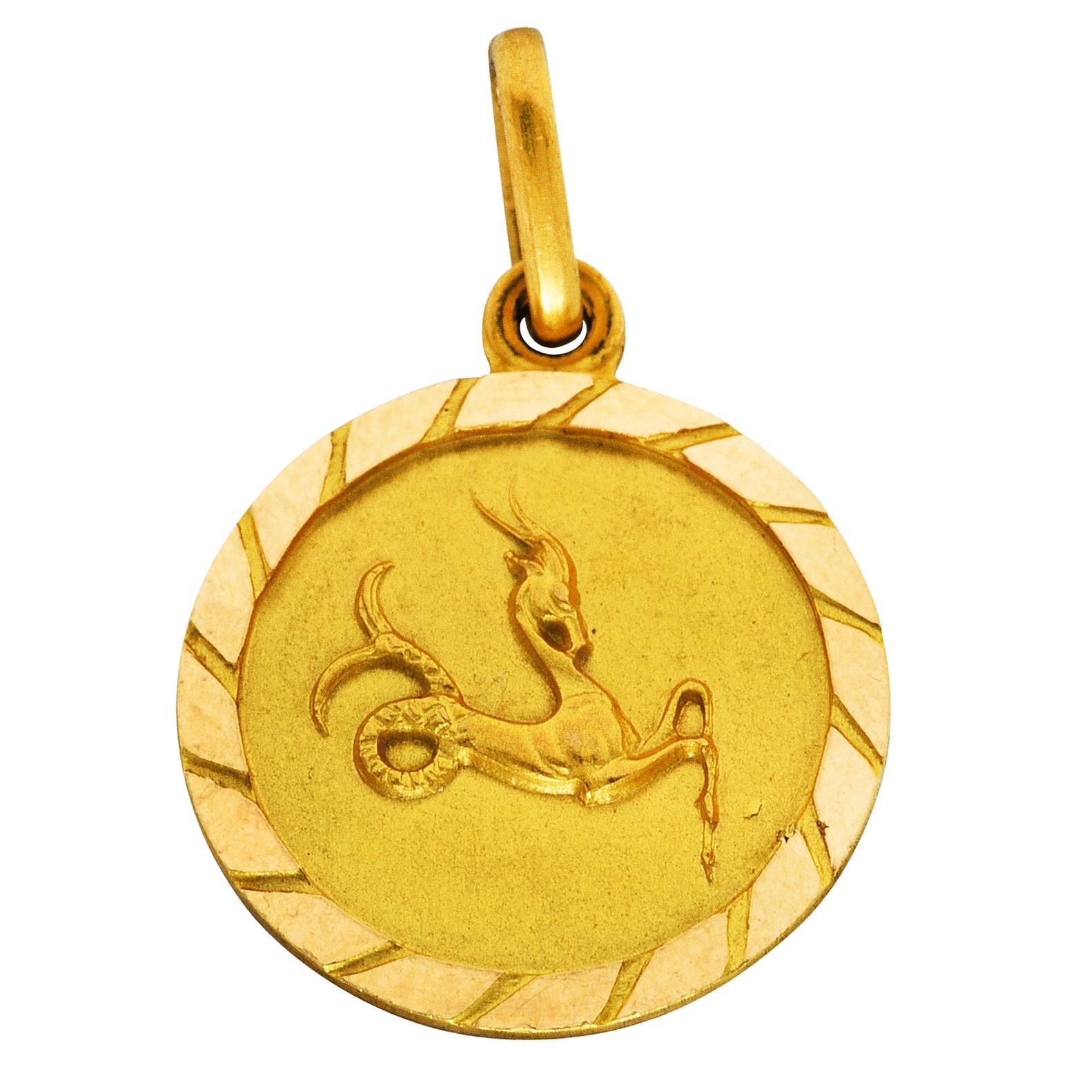 Vintage 18 Karat Gold Capricorn Zodiac Charm