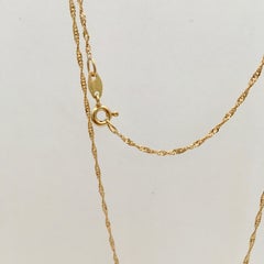 Vintage 18 Karat Gold Chain Bright Yellow Gold Fine Twisted Necklace