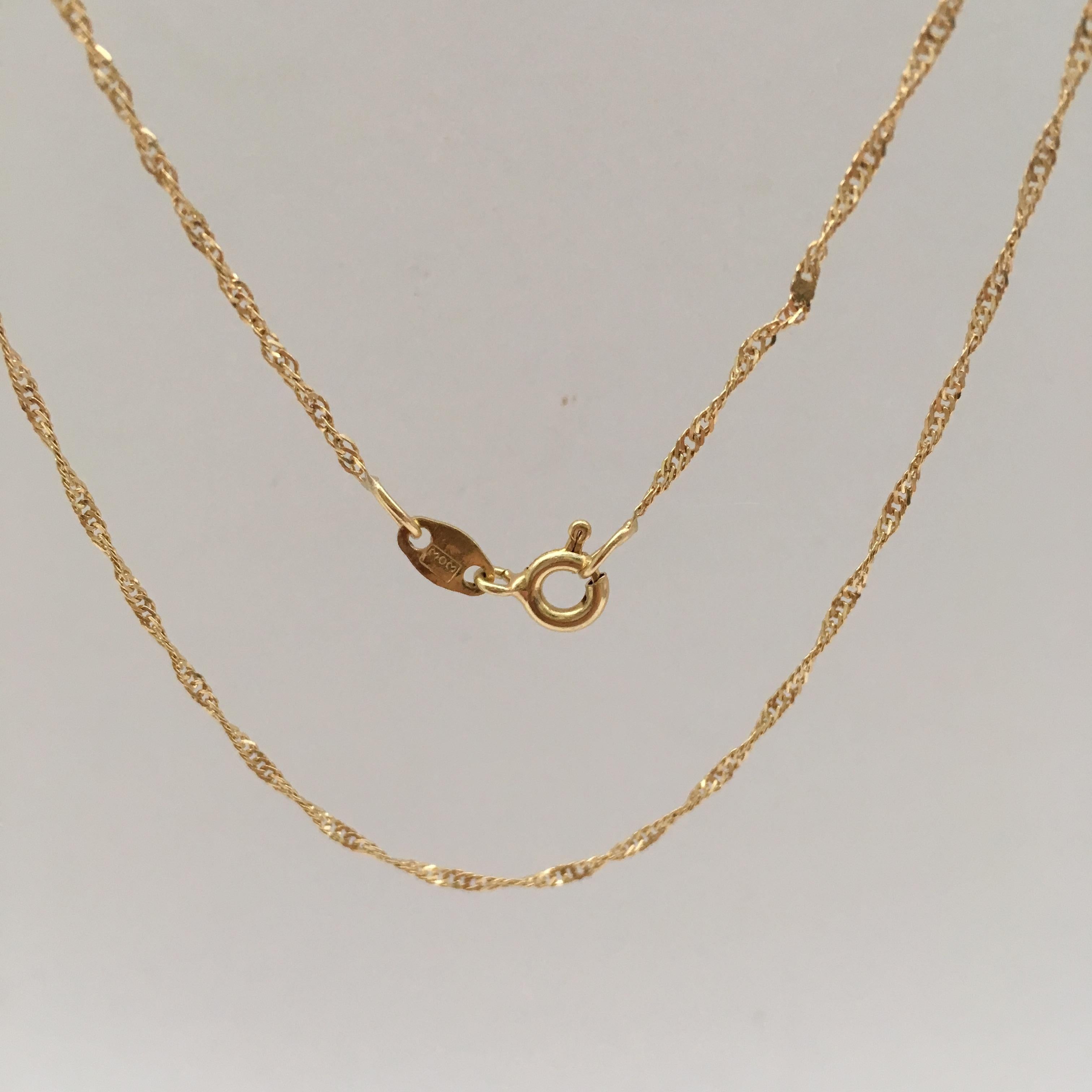Vintage 18 Karat Gold Chain Bright Yellow Gold Fine Twisted Necklace 1
