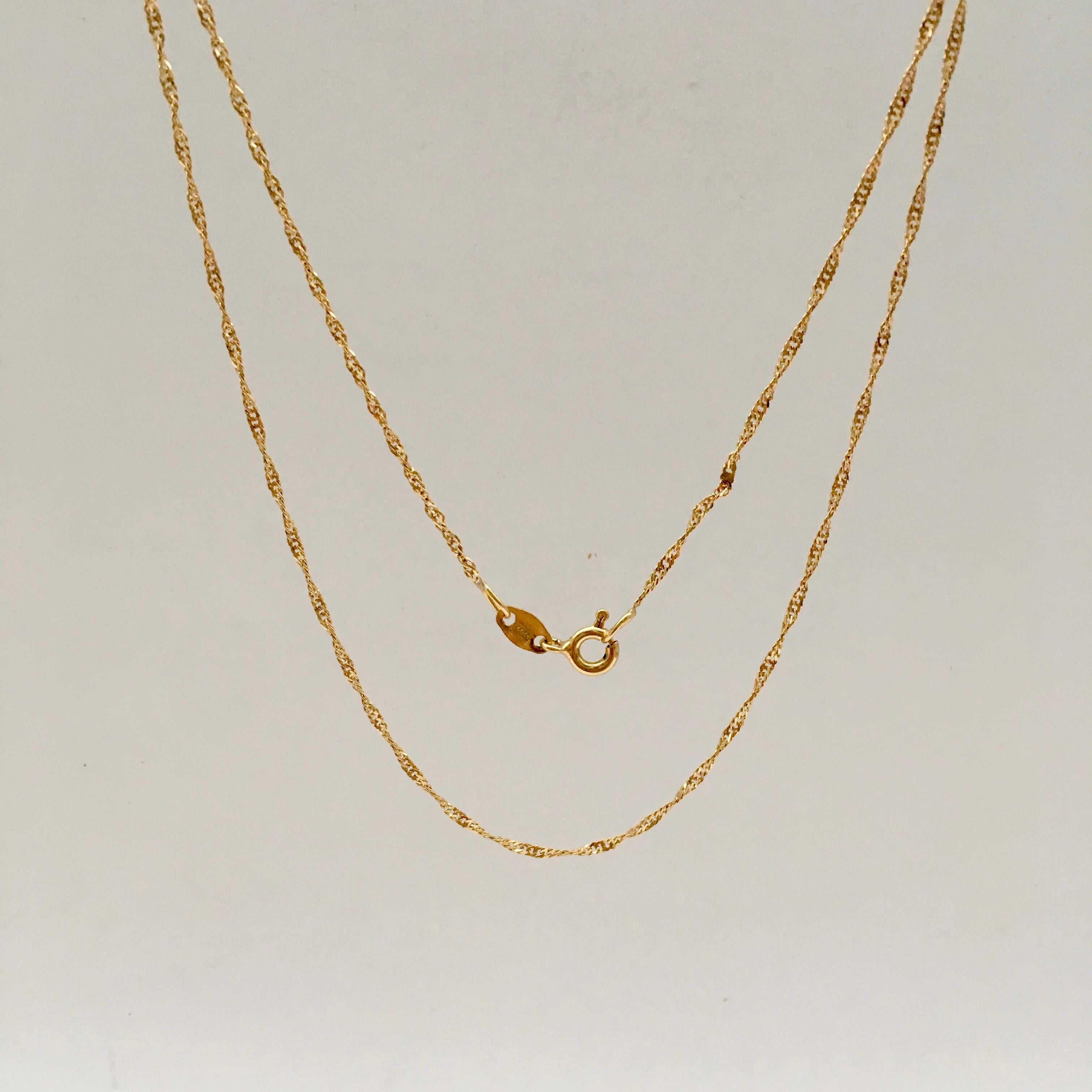Vintage 18 Karat Gold Chain Bright Yellow Gold Fine Twisted Necklace 2