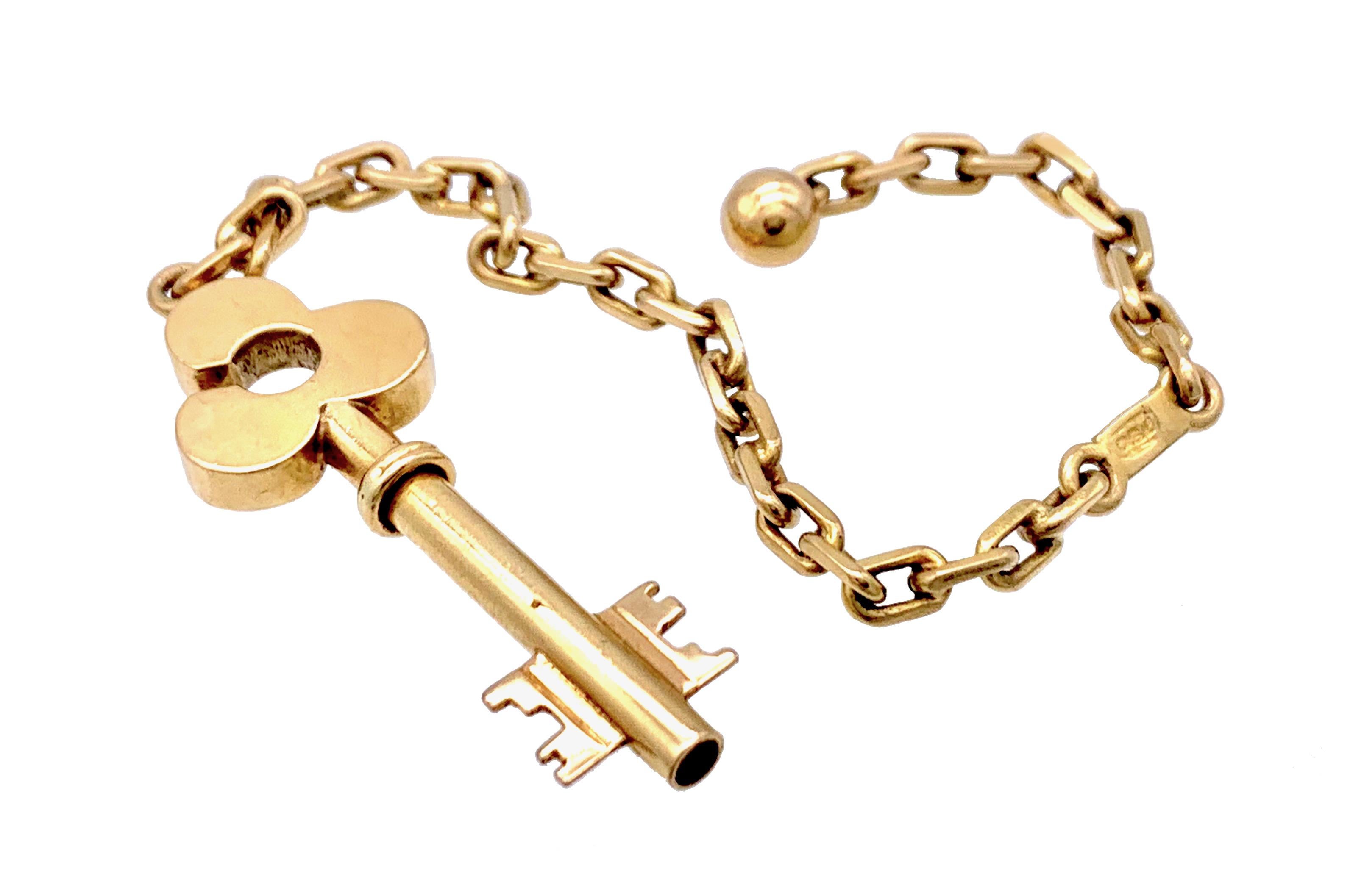 vintage gold key chain