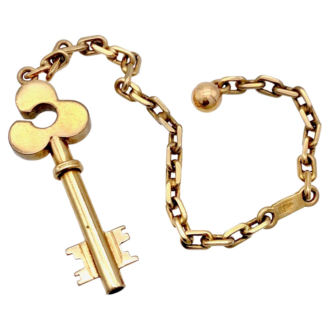 Gold Key Rack Vintage 18 Karat Gold Key Holder For Sale at 1stDibs | vintage gold key ...