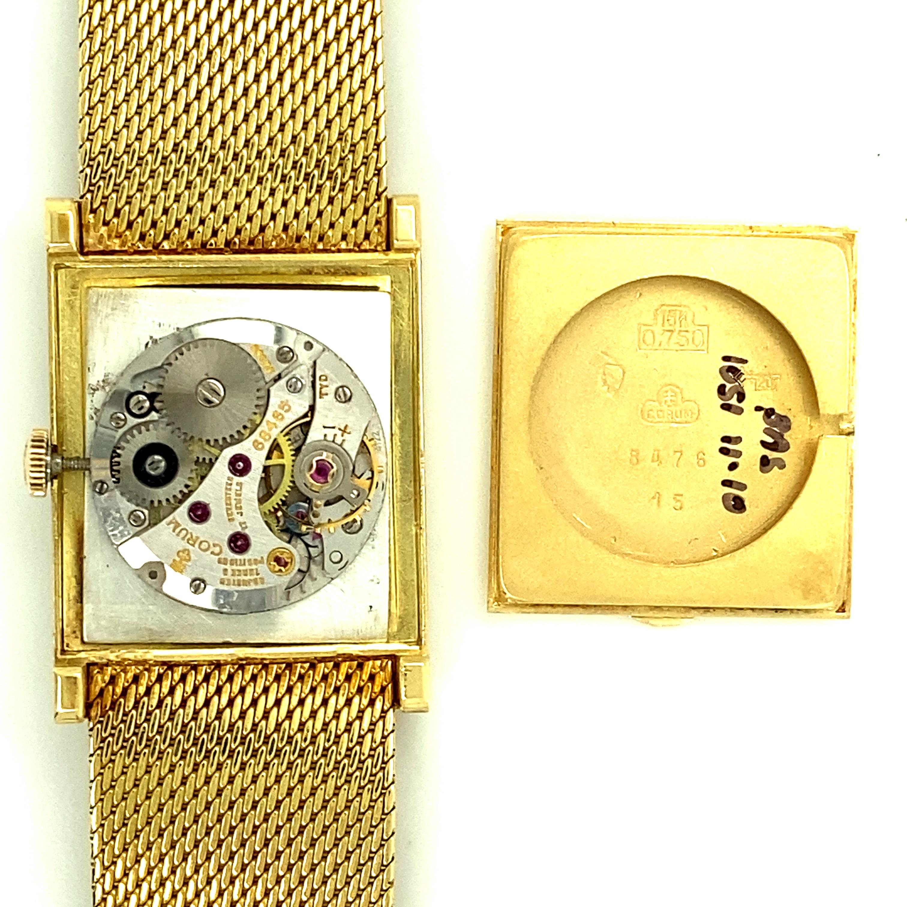 Vintage 18 Karat Gold Corum Ladies Watch For Sale 3