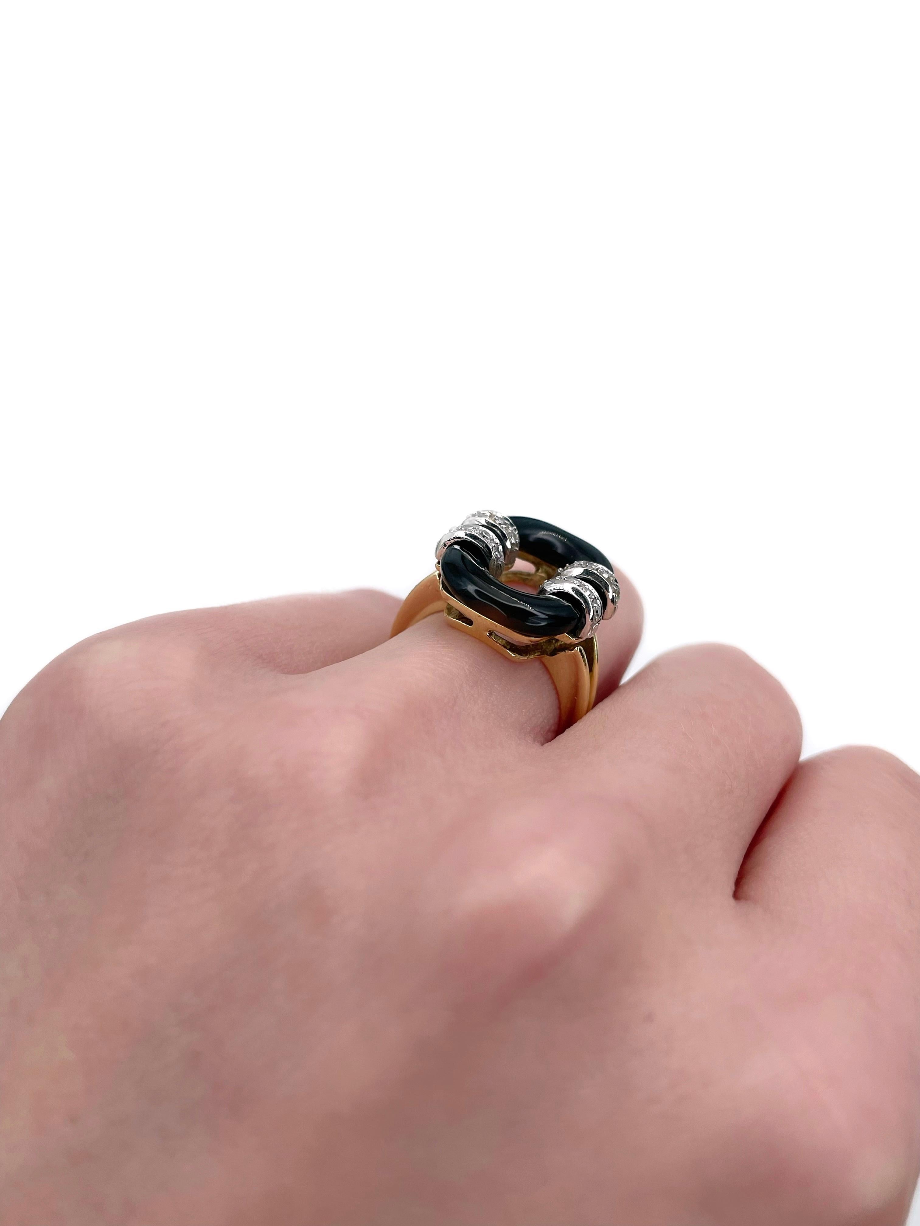 Cocktail-Ring aus 18 Karat Gold Chalcedon mit 0,15 Karat Diamant (Moderne)