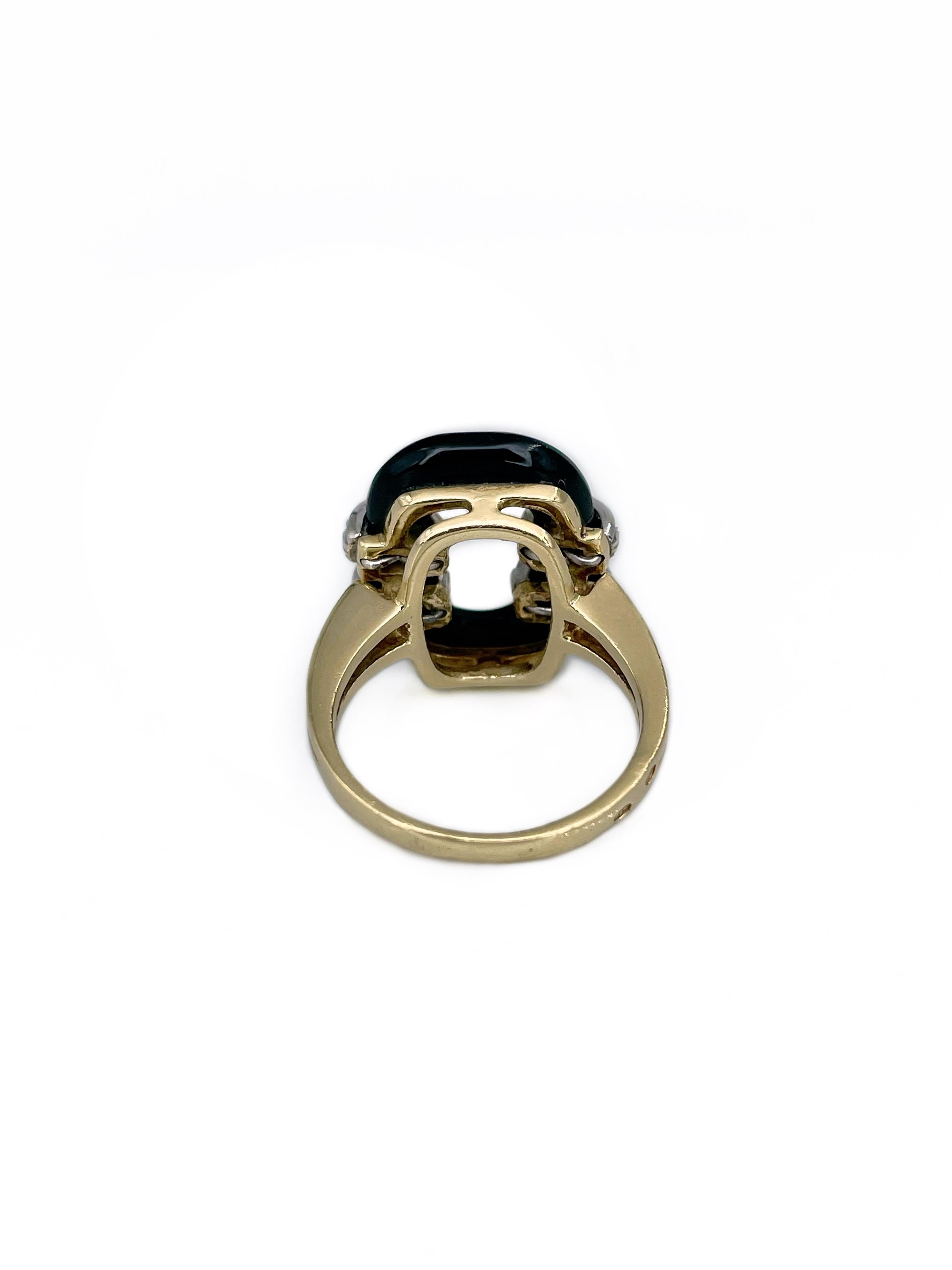 Cocktail-Ring aus 18 Karat Gold Chalcedon mit 0,15 Karat Diamant im Zustand „Gut“ in Vilnius, Vilniaus apskr.