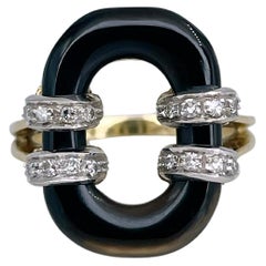 Cocktail-Ring aus 18 Karat Gold Chalcedon mit 0,15 Karat Diamant