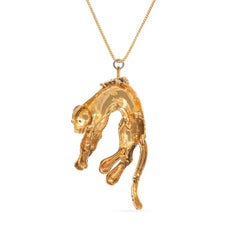 Collier pendentif panthère vintage en or 18 carats, diamants et émail noir