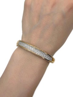 Bracelet rigide vintage en or 18 carats serti de diamants, 38,63 g