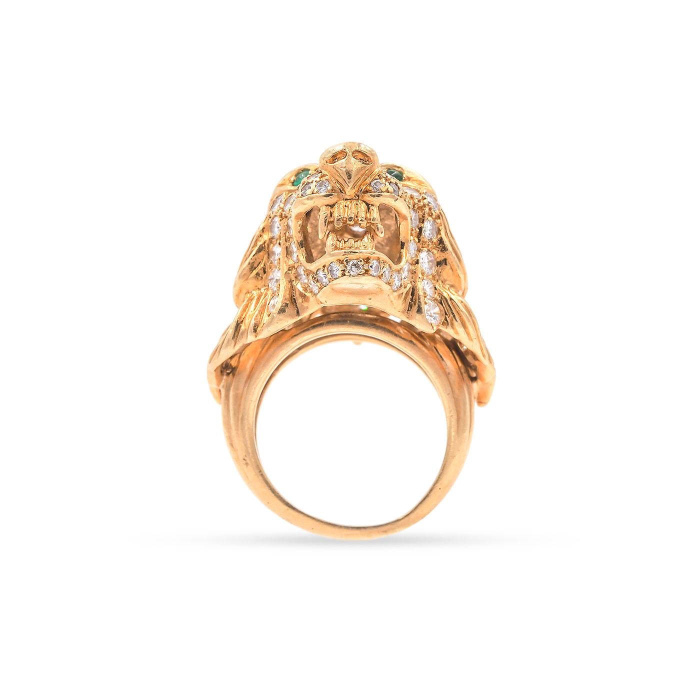 lion head ring gold