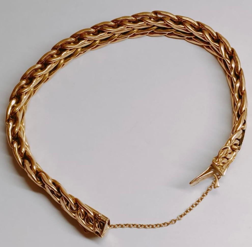 Französisches geflochtenes Vintage-Armband aus 18 Karat Gold, 1960er Jahre im Angebot 5