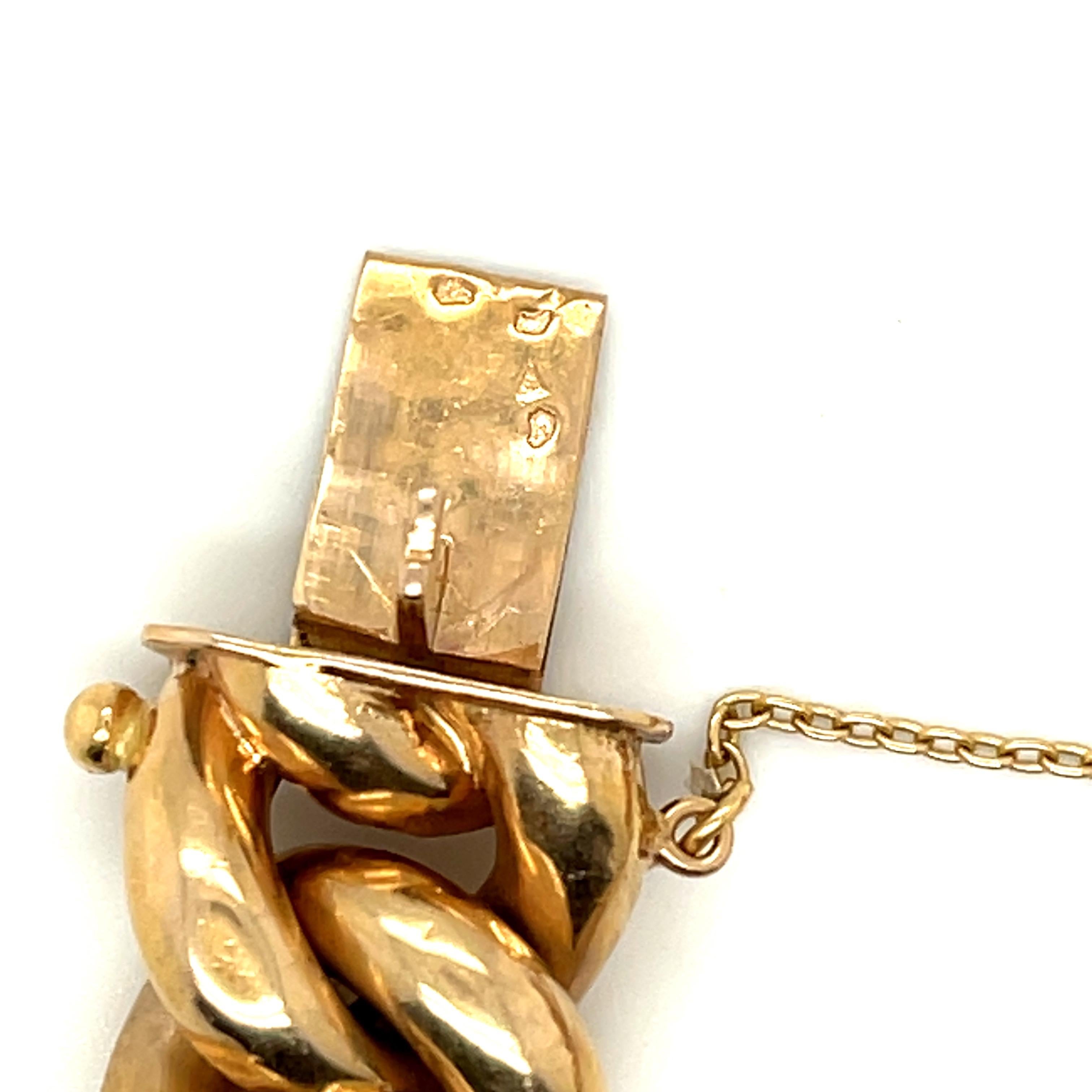Women's or Men's Vintage 18 Karat Gold French Curblink Bracelet
