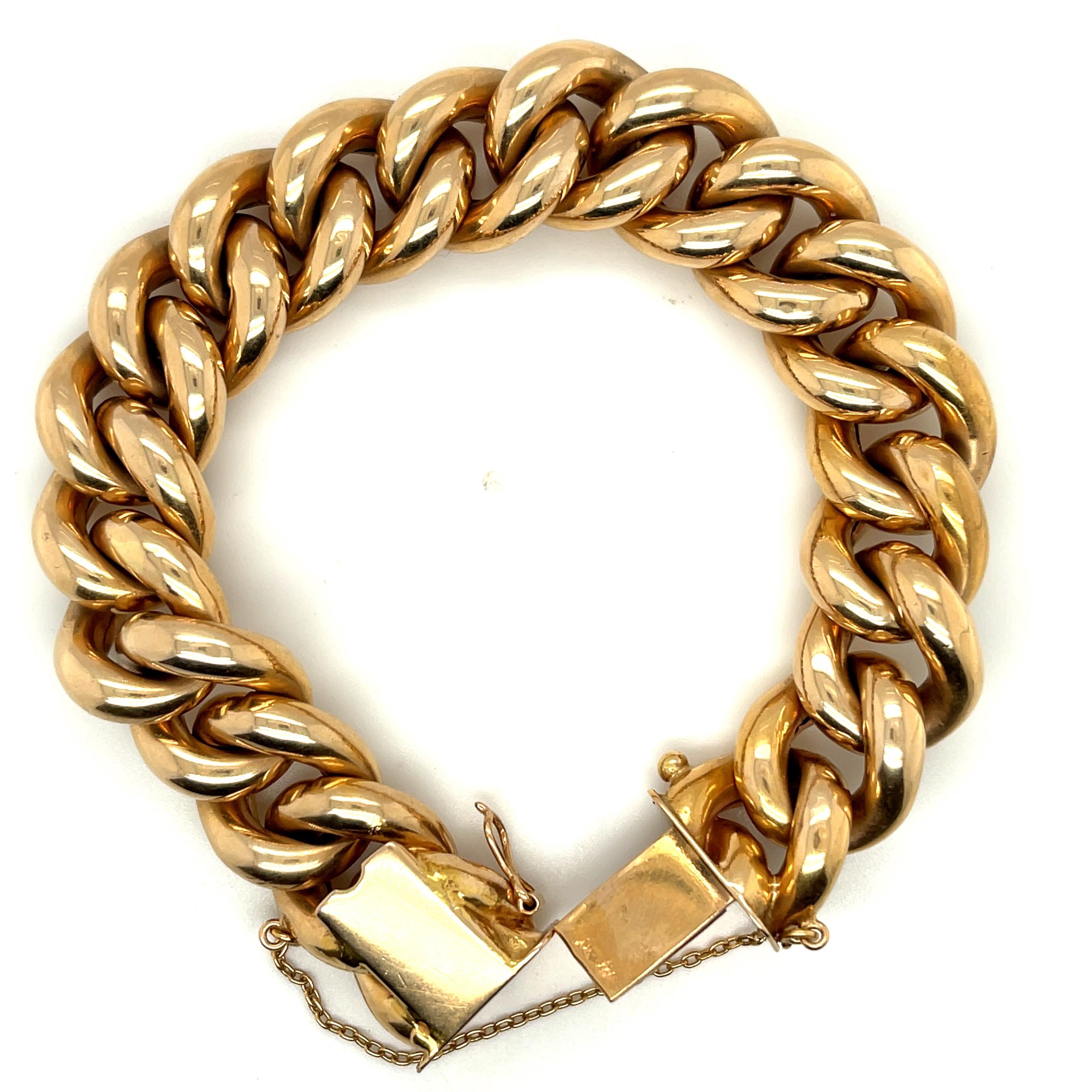 Vintage 18 Karat Gold French Curblink Bracelet 1