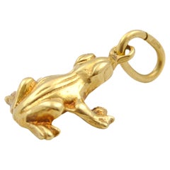 Vintage 18 Karat Gold Frog Charm Pendant