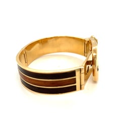 Vintage 18 Karat Gold Gucci Wood Buckle Bracelet