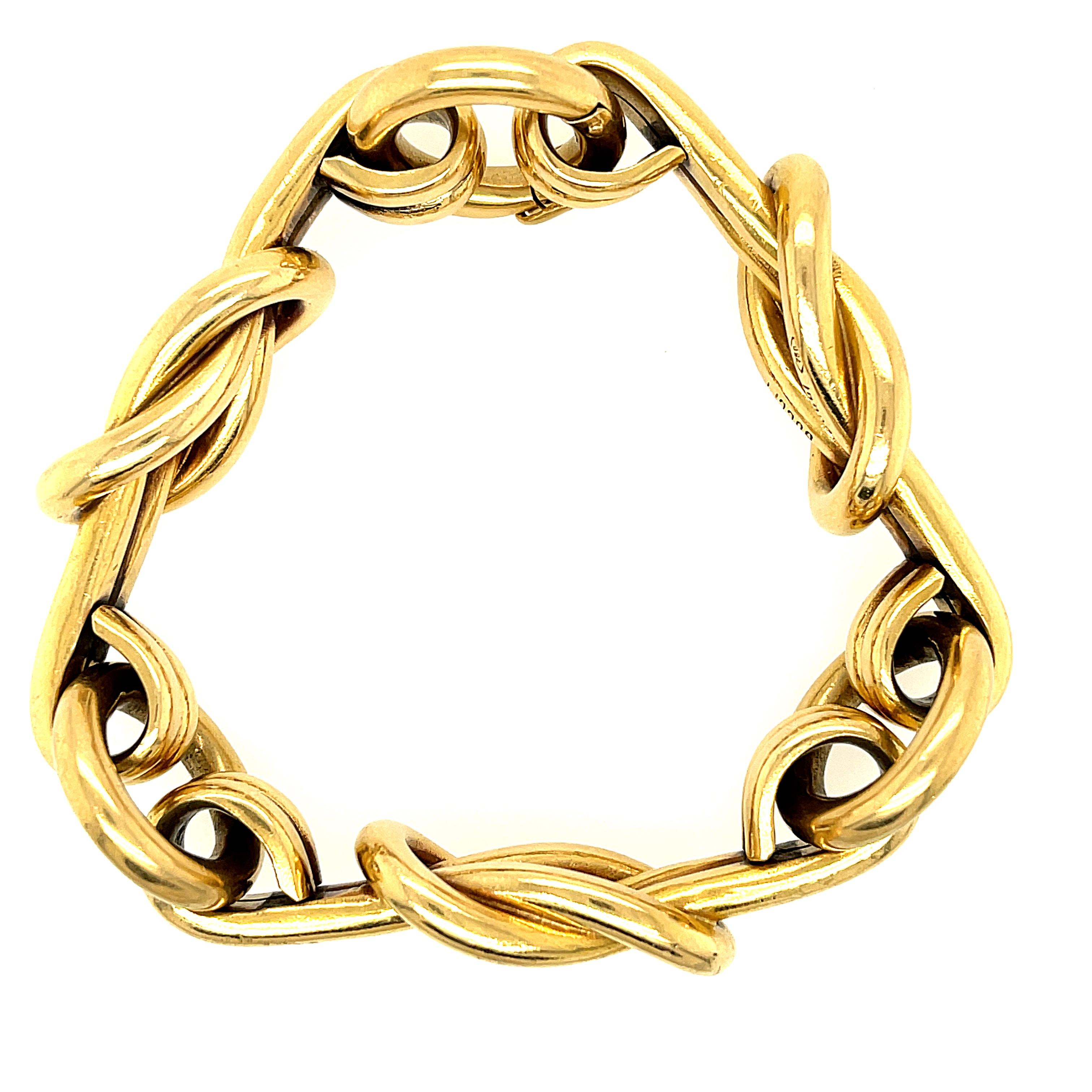 Modern Vintage 18 Karat Gold Hercules Knot Gold Gucci Bracelet