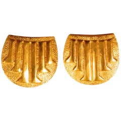 Vintage 18 Karat Gold Lalaounis Clip-On Earrings