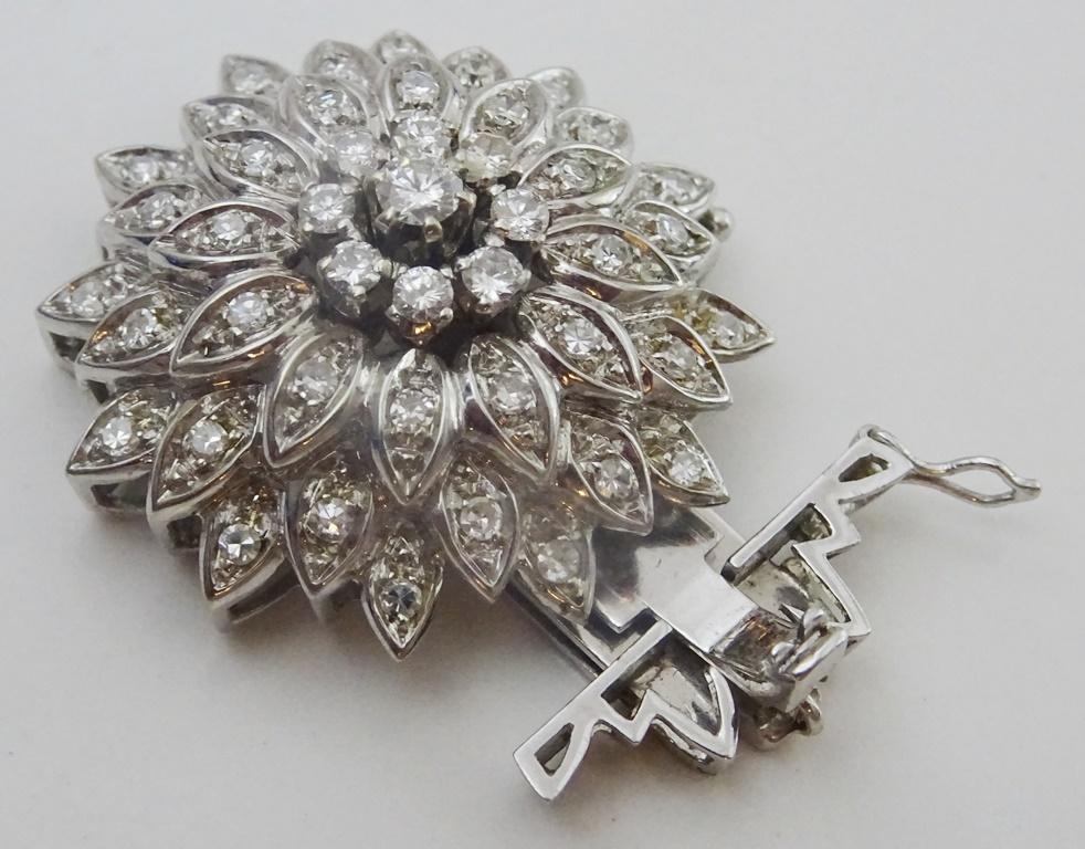Art Deco Vintage 18 karat Gold Necklace Clasp set with Diamonds , Gerrard and Co London For Sale