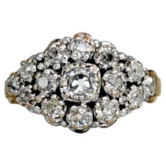 Bague vintage en or 18 carats avec diamants taillés à l'ancienne