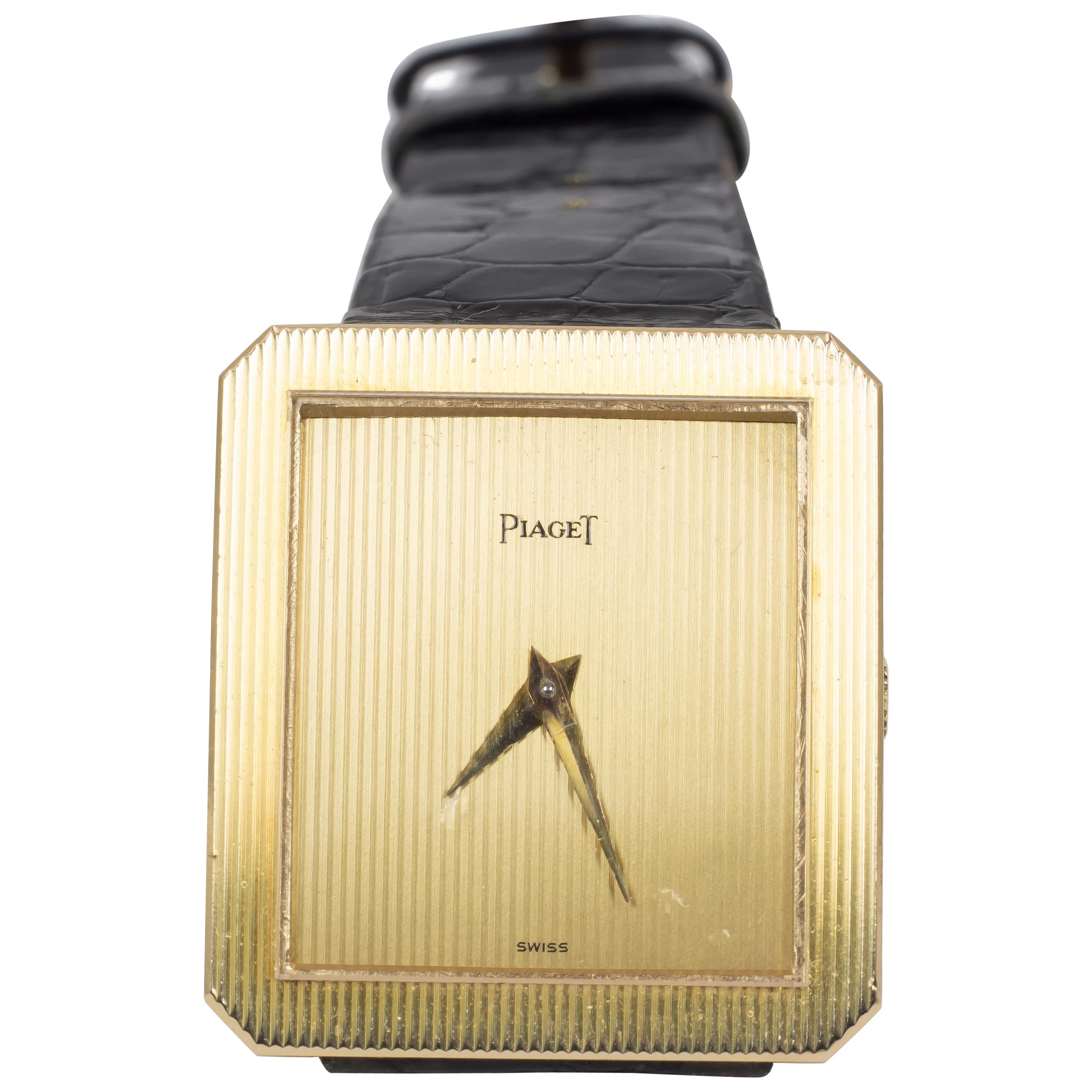 Vintage 18 Karat Gold Piaget Wristwatch, 1980s For Sale