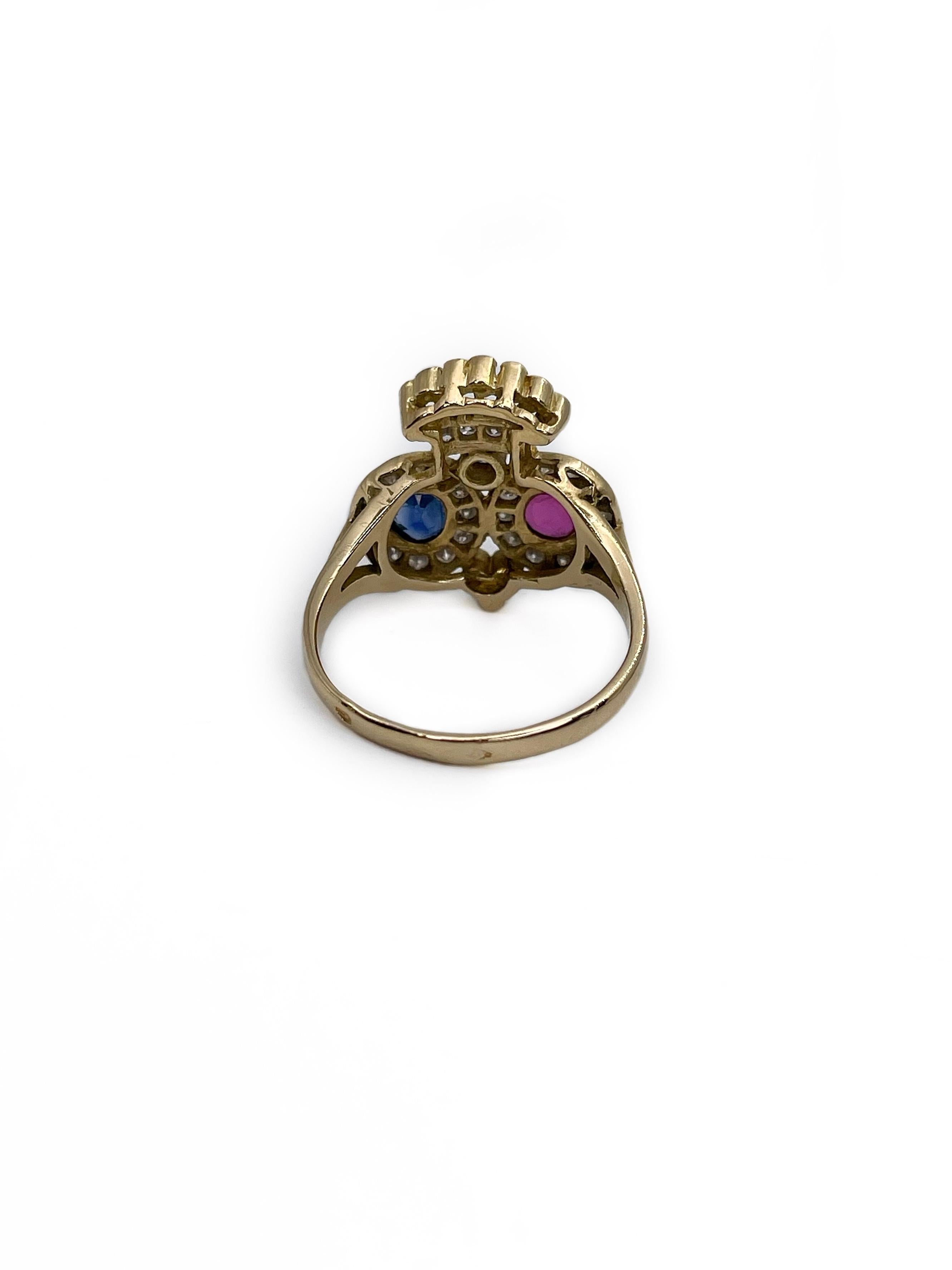 vintage ruby heart ring