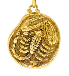 Vintage 18 Karat Gold Scorpio Zodiac Pendant Charm