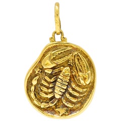 Vintage 18 Karat Gold Scorpio Zodiac Pendant Charm