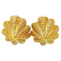 Vintage 18 Karat Gold Tiffany & Co. Limpet Earrings by Schlumberger