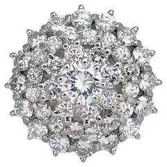 Vintage 18 Karat Gold TW 2.95 Carat Diamond Cocktail Ring