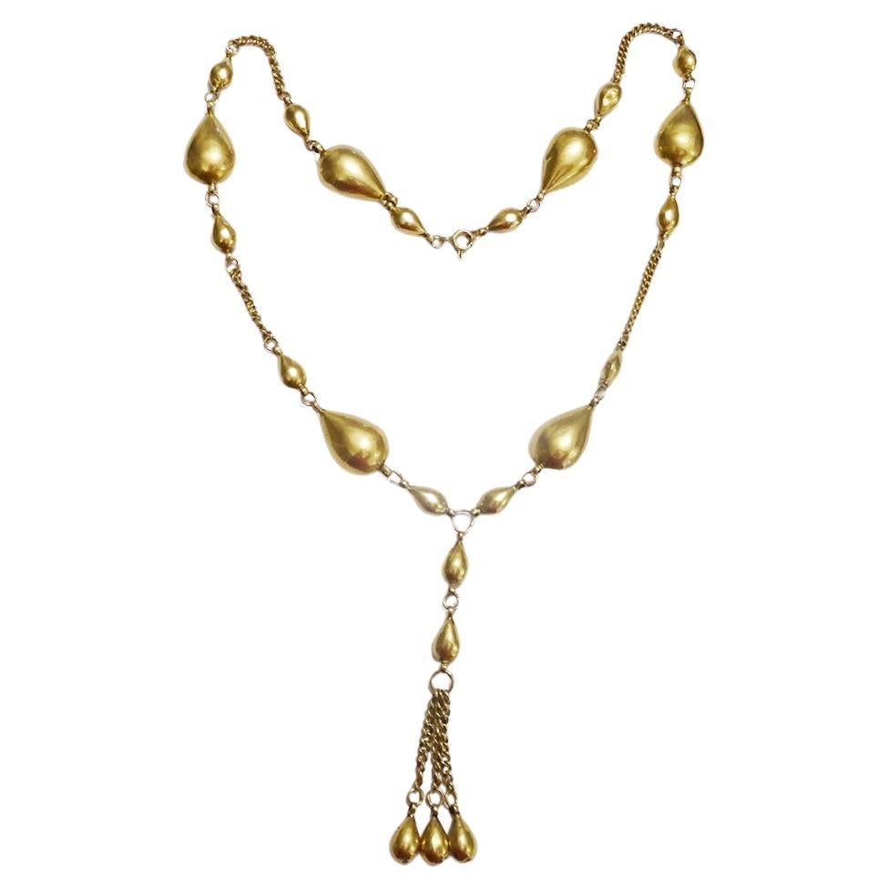 Vintage 18 karat Gold Unique handmade Iraqi Necklace For Sale