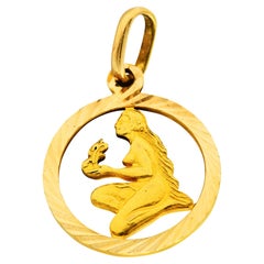 Vintage 18 Karat Gold Virgo Zodiac Charm