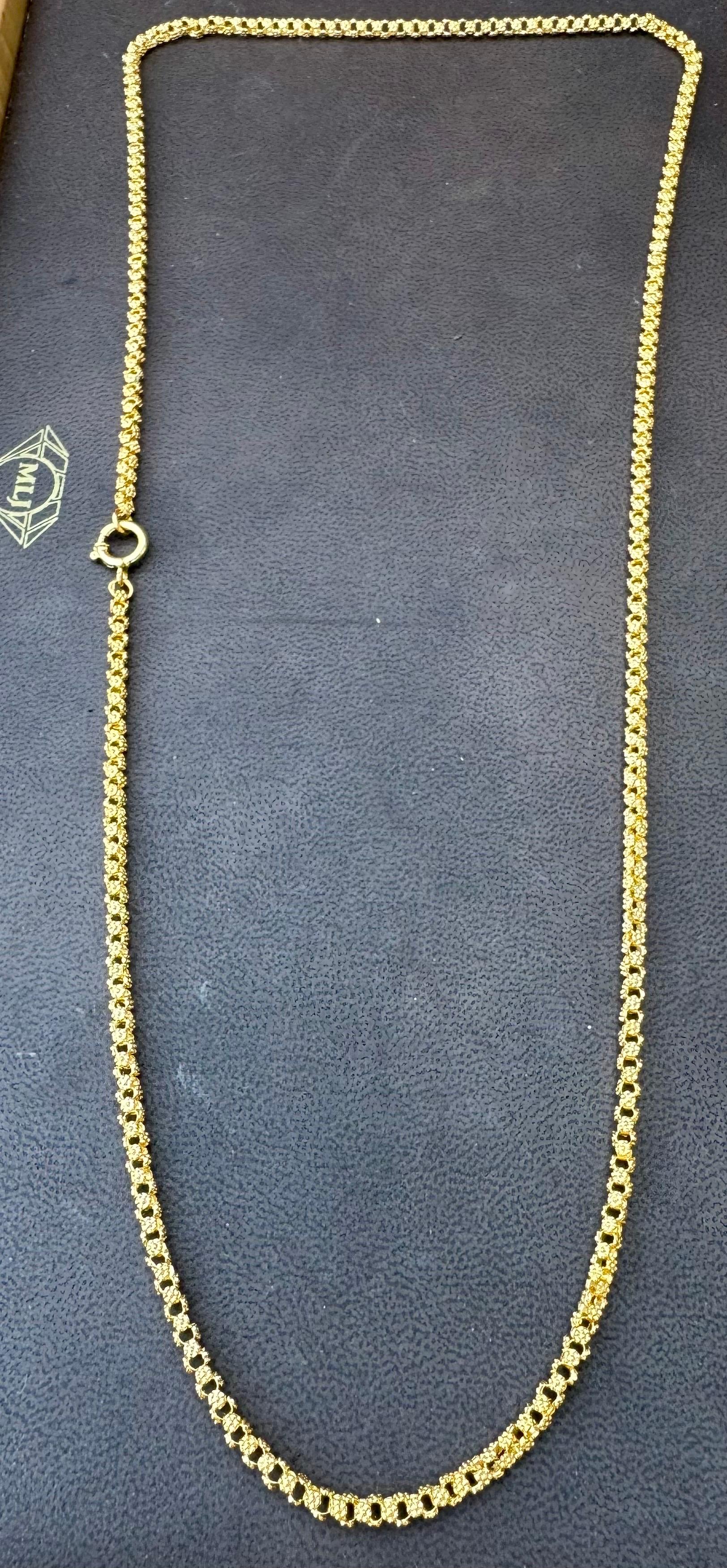 Collar Vintage de Oro Amarillo macizo de 18 Kilates de 30 Gm, Cadena de eslabones, 3,6 mm, 28 