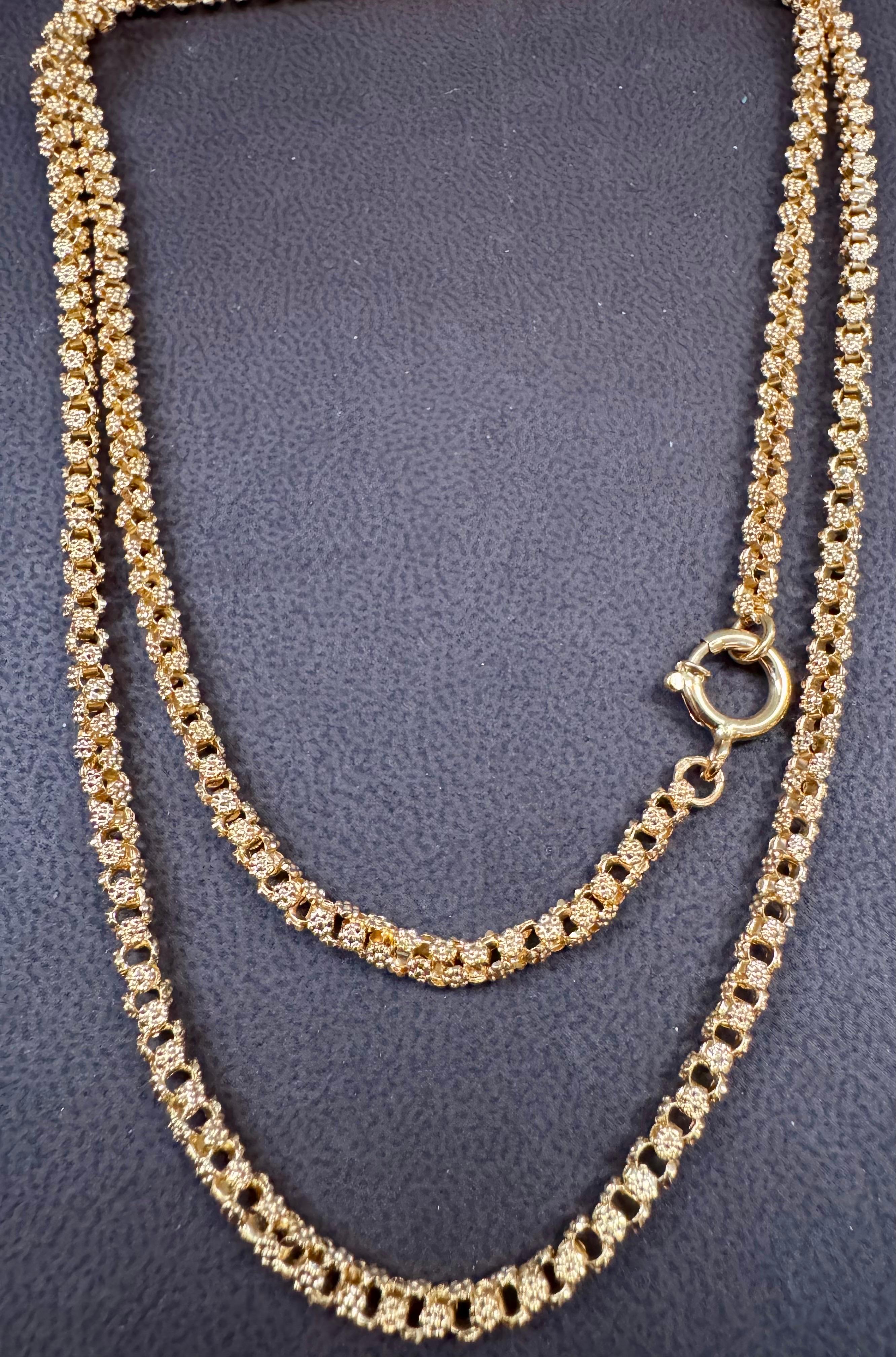Collar Vintage de Oro Amarillo macizo de 18 Kilates de 30 Gm, Cadena de eslabones, 3,6 mm, 28 