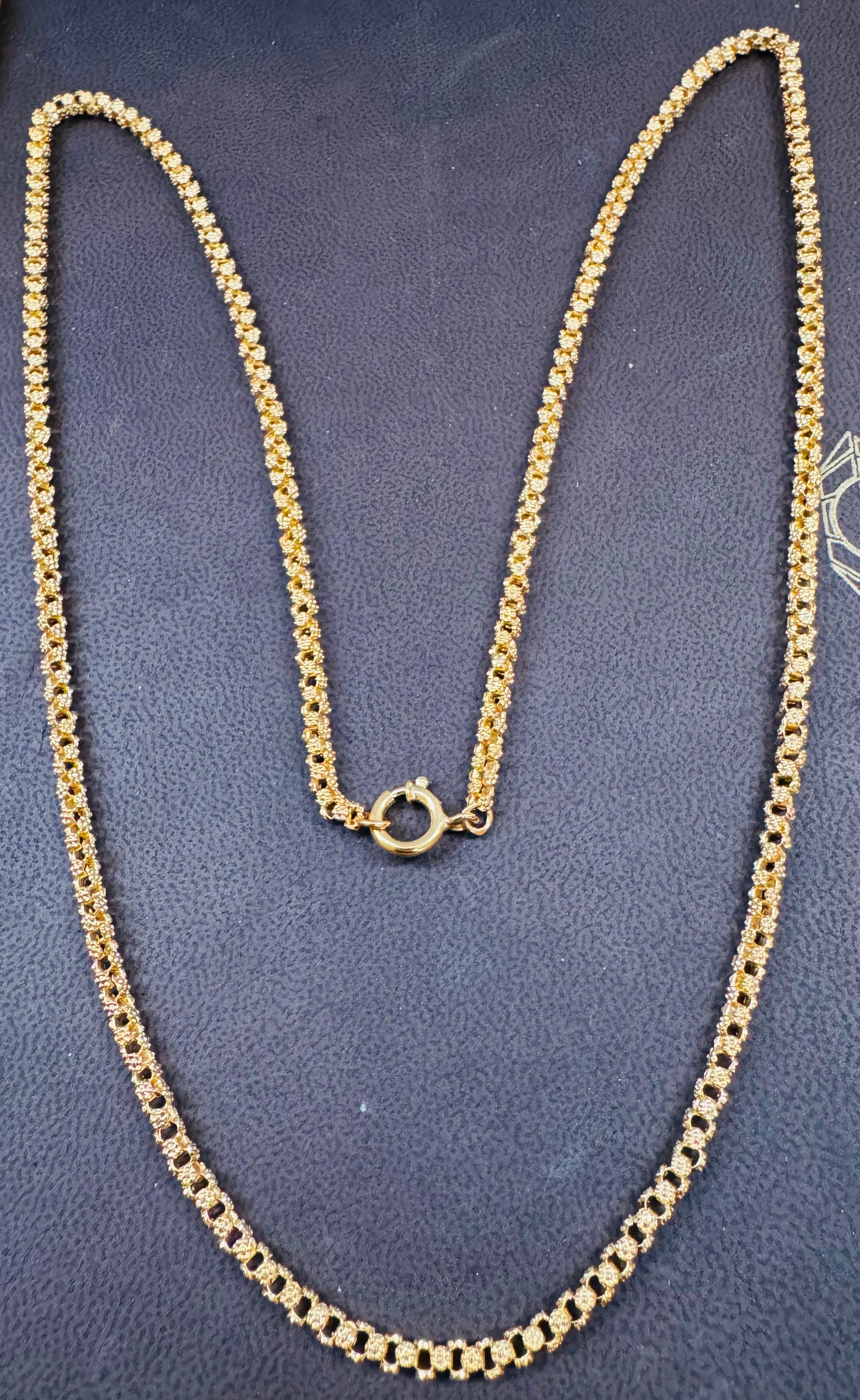 Collar Vintage de Oro Amarillo macizo de 18 Kilates de 30 Gm, Cadena de eslabones, 3,6 mm, 28 