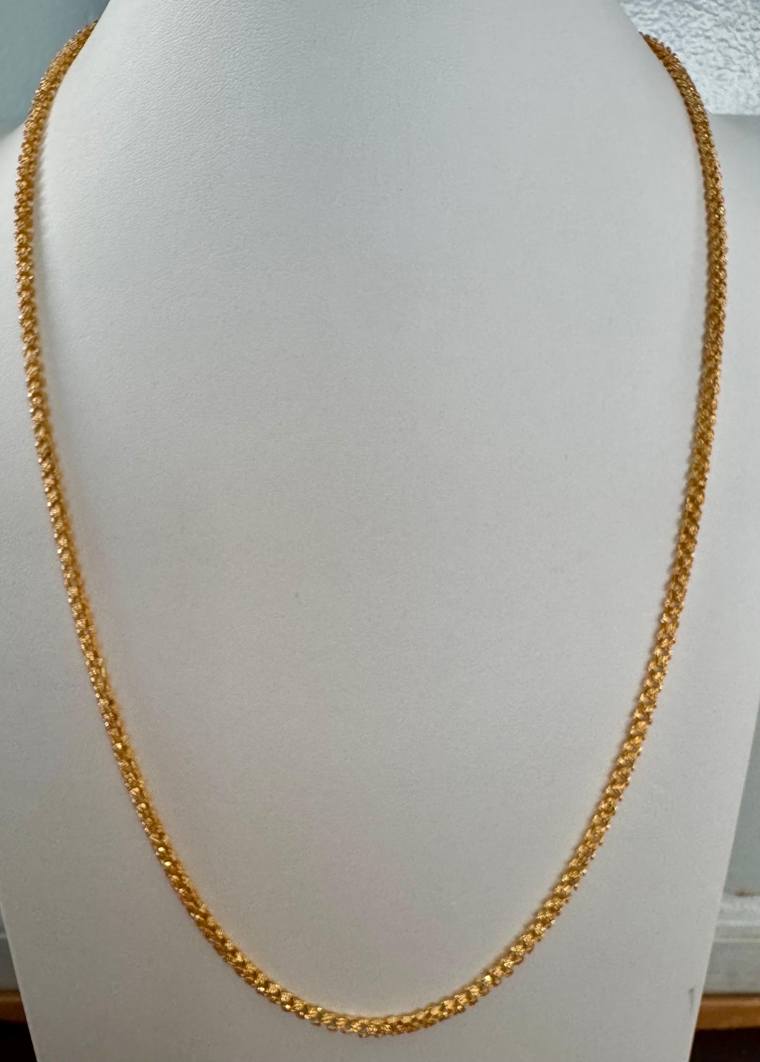 Collar Vintage de Oro Amarillo macizo de 18 Kilates de 30 Gm, Cadena de eslabones, 3,6 mm, 28 