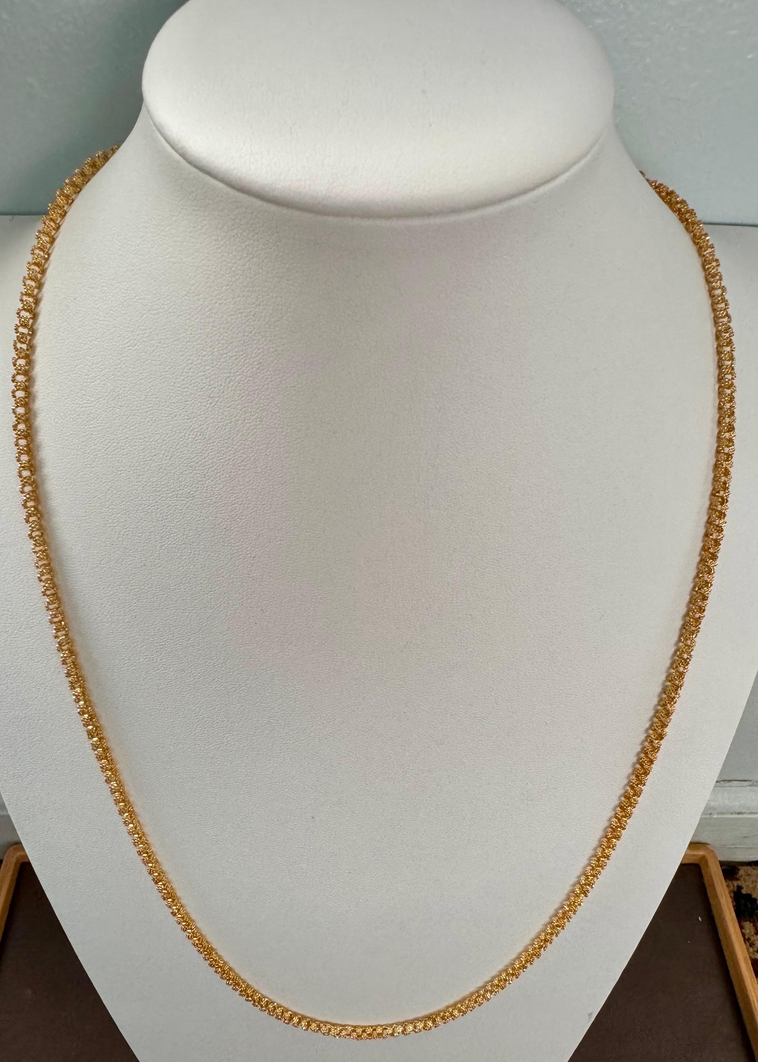 Collar Vintage de Oro Amarillo macizo de 18 Kilates de 30 Gm, Cadena de eslabones, 3,6 mm, 28 