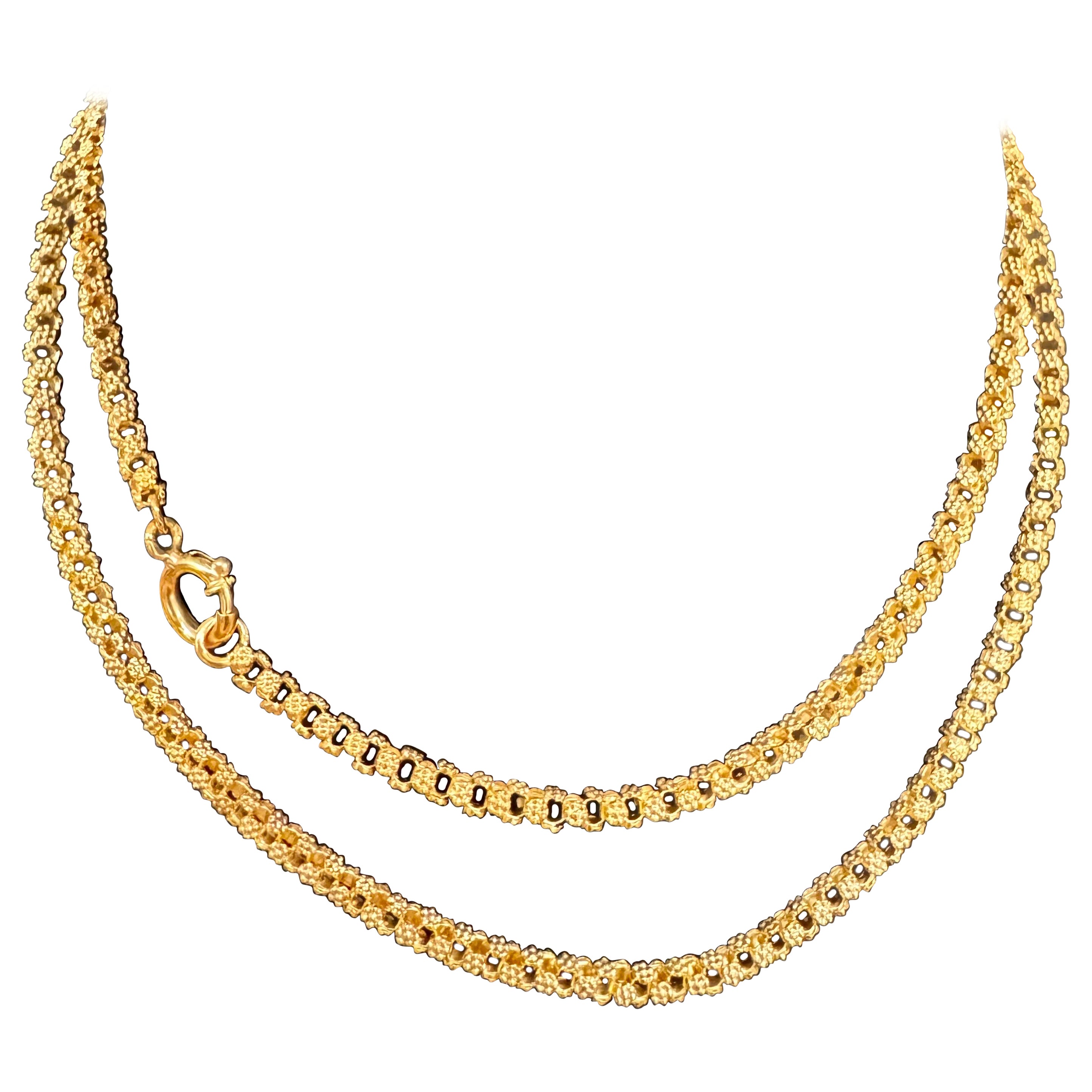 Vintage 18 Karat massivem Gelbgold 30 Gm, Link Kette, 3,6 mm Halskette, 28 " lang im Angebot