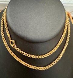 Collar Vintage de Oro Amarillo macizo de 18 Kilates de 30 Gm, Cadena de eslabones, 3,6 mm, 28 " de largo