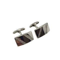 Vintage 18 Karat White Gold and Diamond Cufflinks