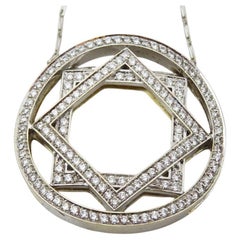 Pendentif vintage en or blanc 18 carats et diamants