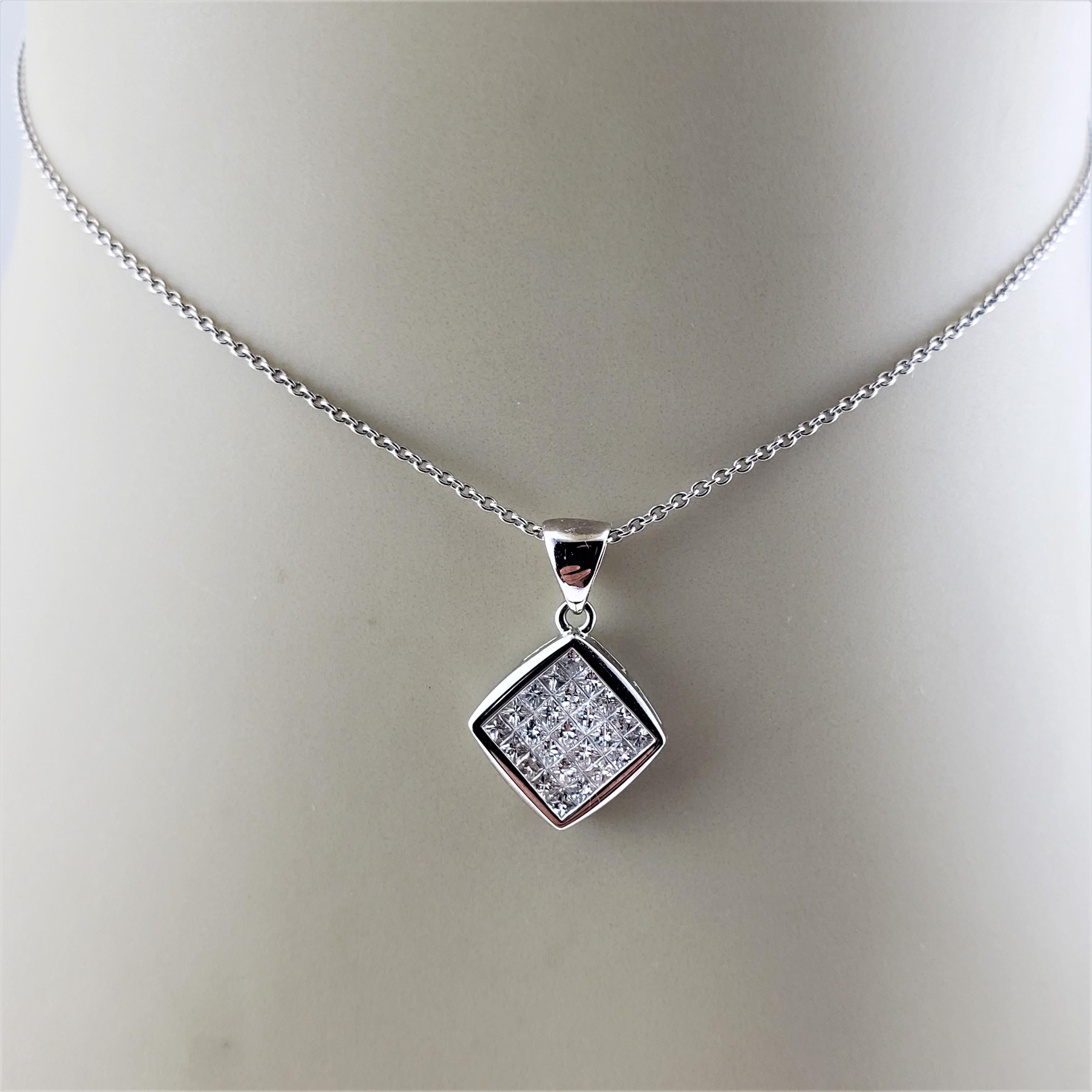 Women's Vintage 18 Karat White Gold Diamond Pendant For Sale