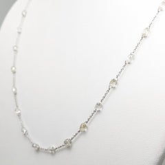 Vintage 18 Karat White Gold Necklace with 12.23ct Natural White Diamonds, 19.5"