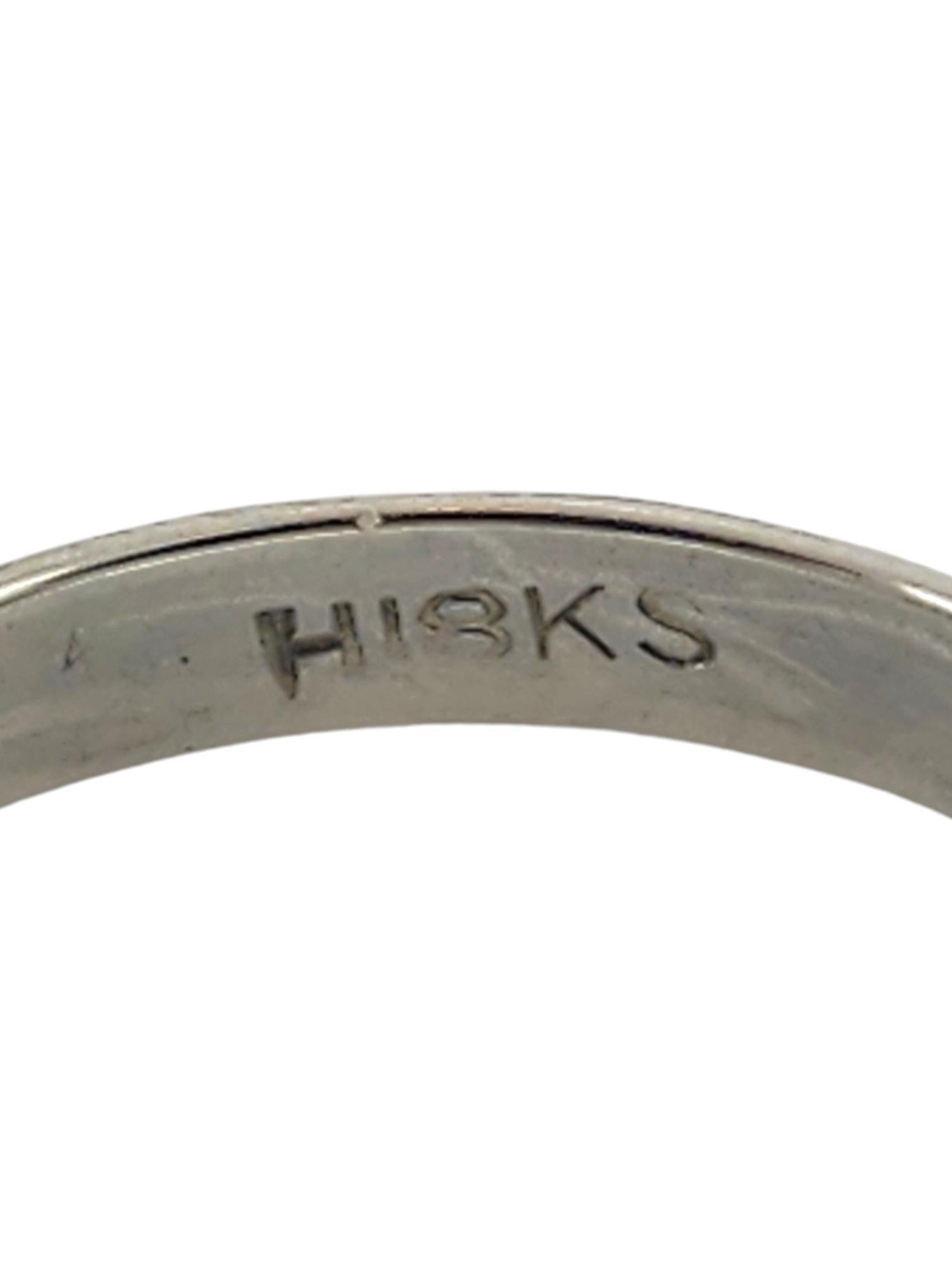 Vintage 18 Karat White Gold Wedding Band Size 7.25 #19281 For Sale 1