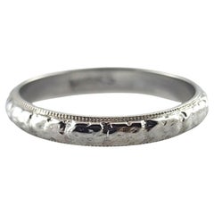 Vintage 18 Karat White Gold Wedding Band Size 7.25 #19281