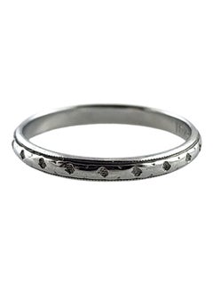 Vintage 18 Karat White Gold Wedding Band Size 7.5 #19280